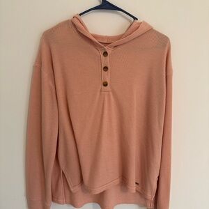 Hollister Coral Waffle Knit Hoodie